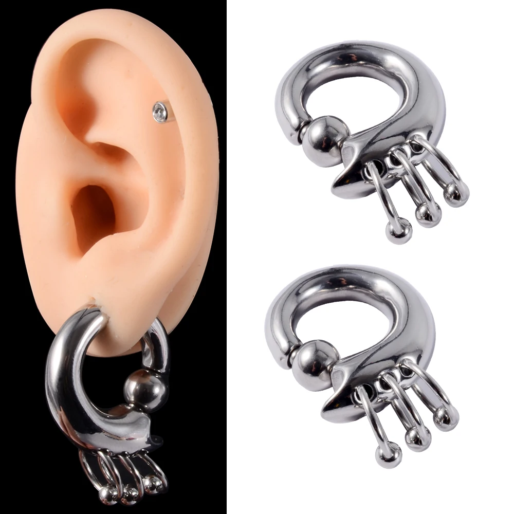 1Pc Dangling Earring Captive Bead Rings Piercing Ear Weight Gauge Expander Plugs Stretchers Body Jewelry 3mm 4mm 5mm 6mm