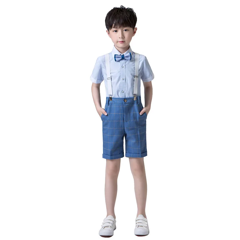 

2021 Flowers boys formal wedding suit campus student dress gentleman kids school uniform ceremony costumes With Shirt