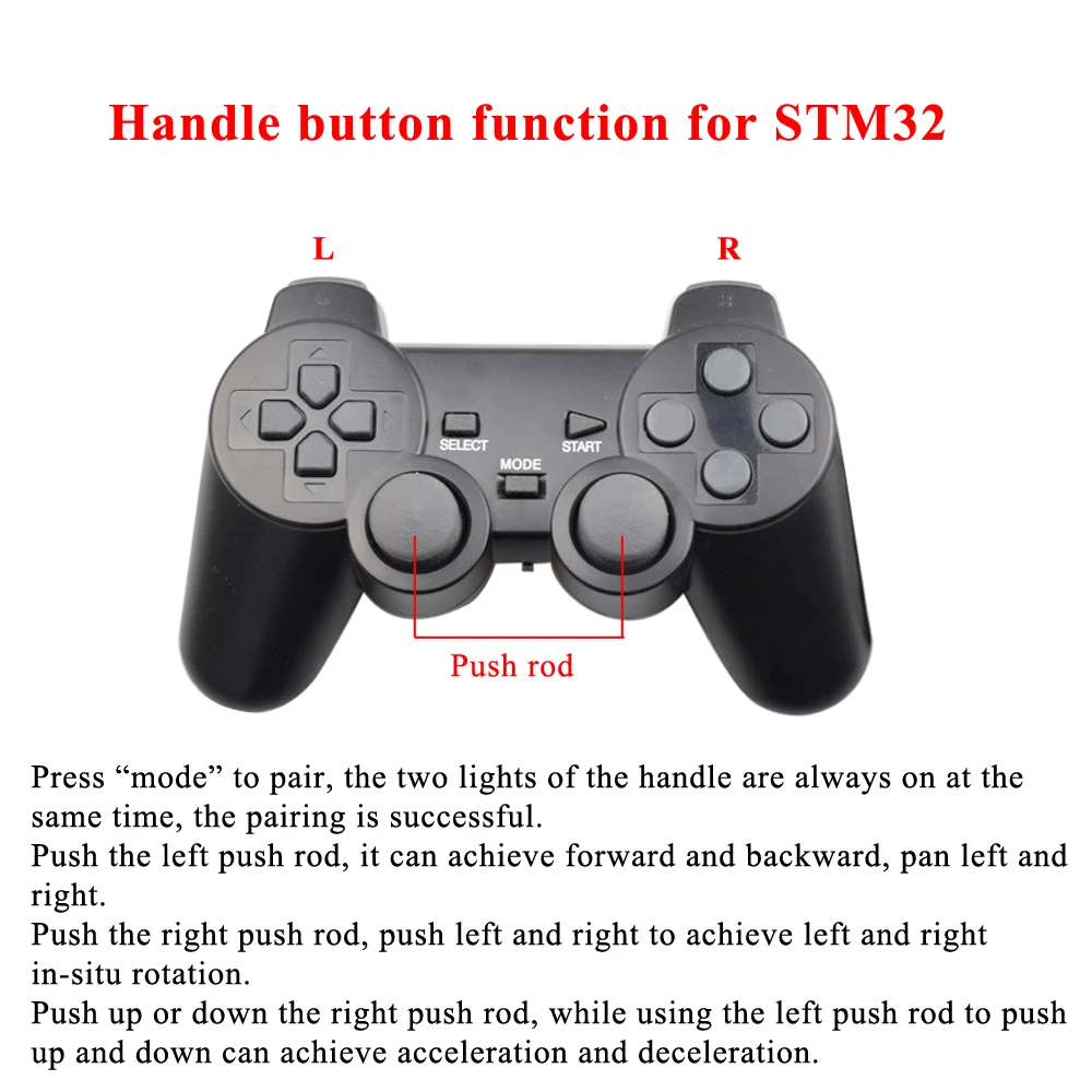 Arduino 2.4G Wireless PS2 Controller Gamepad Joystick with Receiver Dual Shock Motor STM32 Robot Arm Mecanum Wheel Robot Car Kit