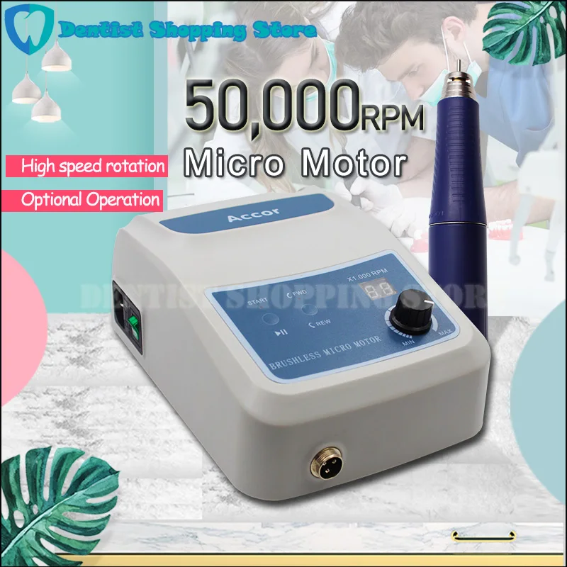 

50,000RPM High Quality Micromotor Non-Carbon Brushless Dentista Tooth Jewelry Polishing Equipamento by Foot Pedal Lab Drill