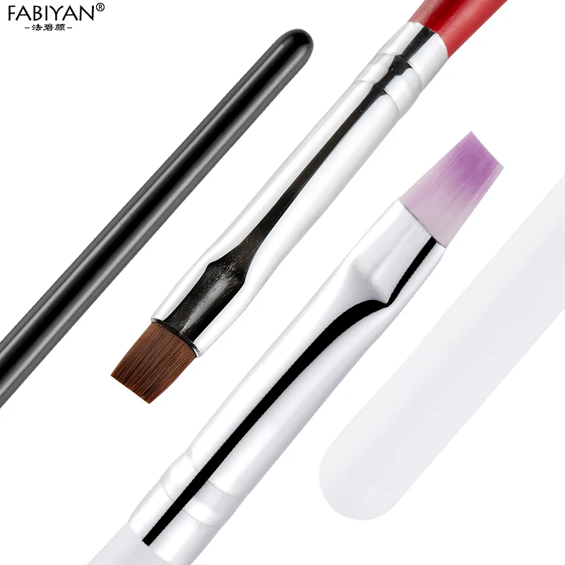 3/10Pcs Painting Drawing Carving Nail Art Pen Brush Acrylic For UV Gel Polish Flat Design Tips DIY  Manicure Tools Set