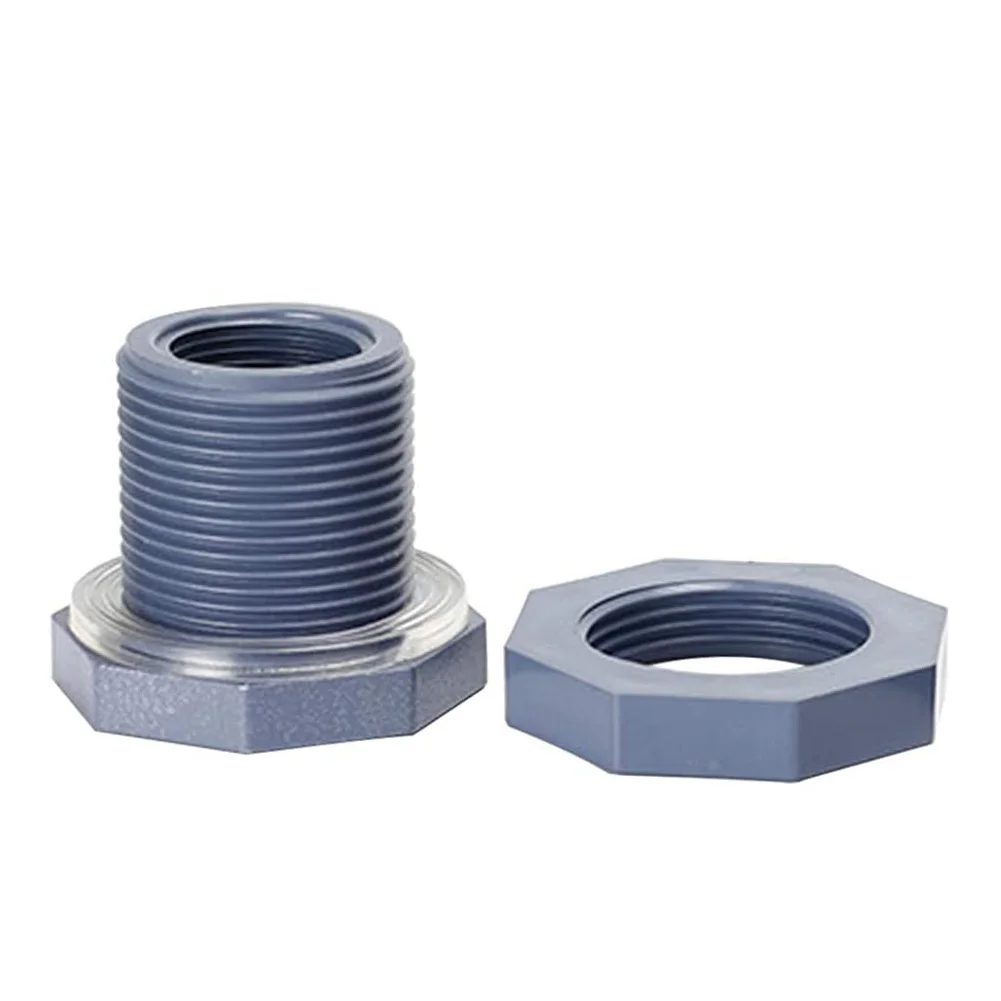 2pcs Rain Barrel Hose Home PVC Plastic Water Tank Connector Soild Garden Spigot Adapter Bulkhead Fitting For Aquariums 3/4 Inch