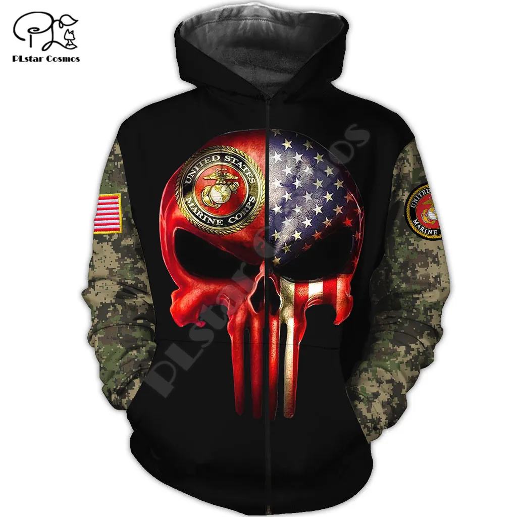 PLstar Cosmos USMC Marine Corps 3D Printed 2021 New Fashion Hoodies Sweatshirts Zip Hooded For Man/Woman Casual Streetwear U10