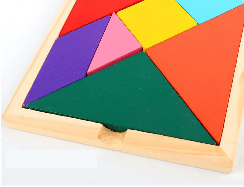 Bambini Montessori Tangram in legno Puzzle pensiero gioco di allenamento apprendimento del bambino giocattoli educativi Puzzle 3D per bambini