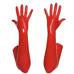 Gants Longs en Faux Cuir et Latex pour Femme, Mitaines Brillantes, PU, PVC, Doigts Complets, Coude, Isothop, Jazz, Tenue, Cosplay, Accessoire, Ustensiles de Cuisine, Sexy