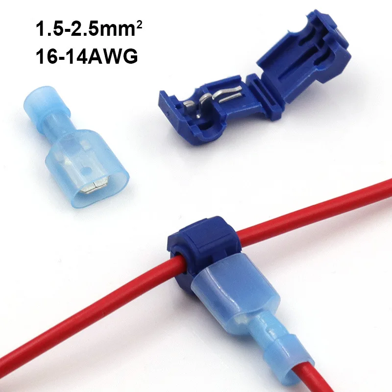 T แตะที่เชื่อมต่อสายไฟขั้วต่อ Crimp Scotch Lock ไฟฟ้ารถยนต์12-10/22-16/16-14AWG 4-6/0.5-1.5/1.5-2.5มม.
