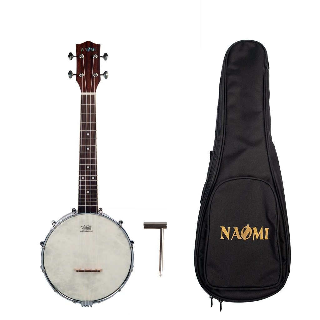 Banjolele 23 Inch Concert Size 4 Strings Banjo Ukulele Set w/Gig Bag Tuner 18 Frets Sunset Color Satin Vintage Banjouke