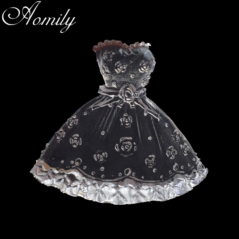 Aomily Princess Wedding Dress Crystal Epoxy Mold Silicone Mold for Making Plaster Aromatherapy Handmade Clay Decoration Mould