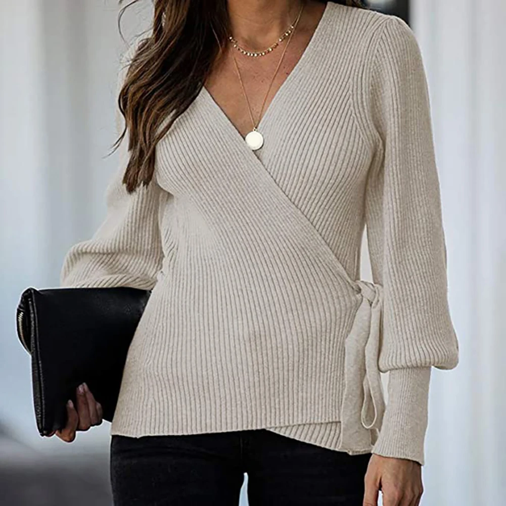 Casual donna maglione Cardigan autunno inverno misto lavorato a maglia tinta unita scollo a v manica lunga fondo lavorato a maglia Top abbigliamento