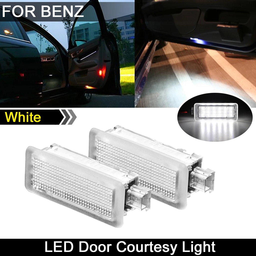 2Pcs For Mercedes Benz CLS-Class W218/X218 CLA-Class C117 White LED Courtesy Footwell Under Door Light Welcome Lamp