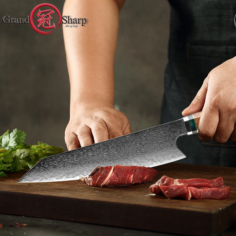 Grandsharp 8.2 Inch Chef's Knife 67 Layers Japanese Damascus Kitchen Knife Kitchen Stainless Steel Tool Knives Wood Handle New