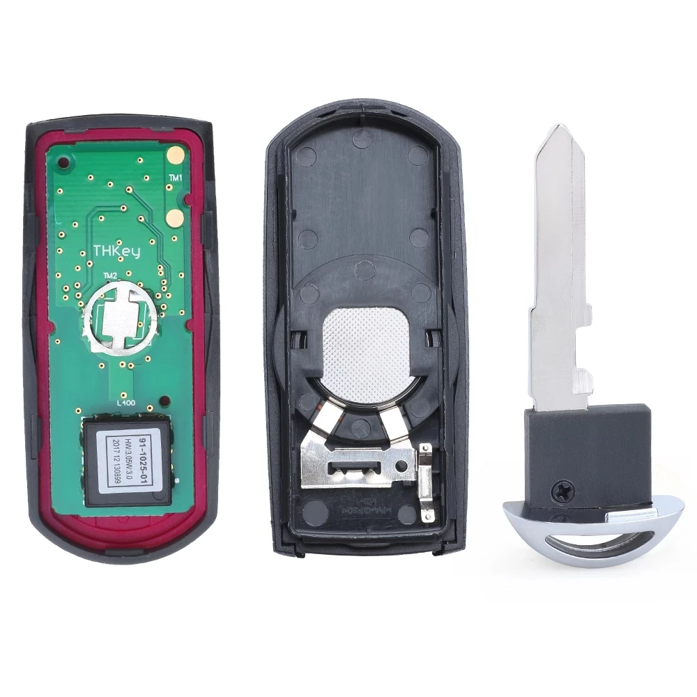 KEYECU Model: SKE13E-02 Remote For Mazda 3 6 CX-5 CX-9 2017 2018 2019 2020 433MHz PCF7953P ID49 Chip 3 Button Smart Keyless Key