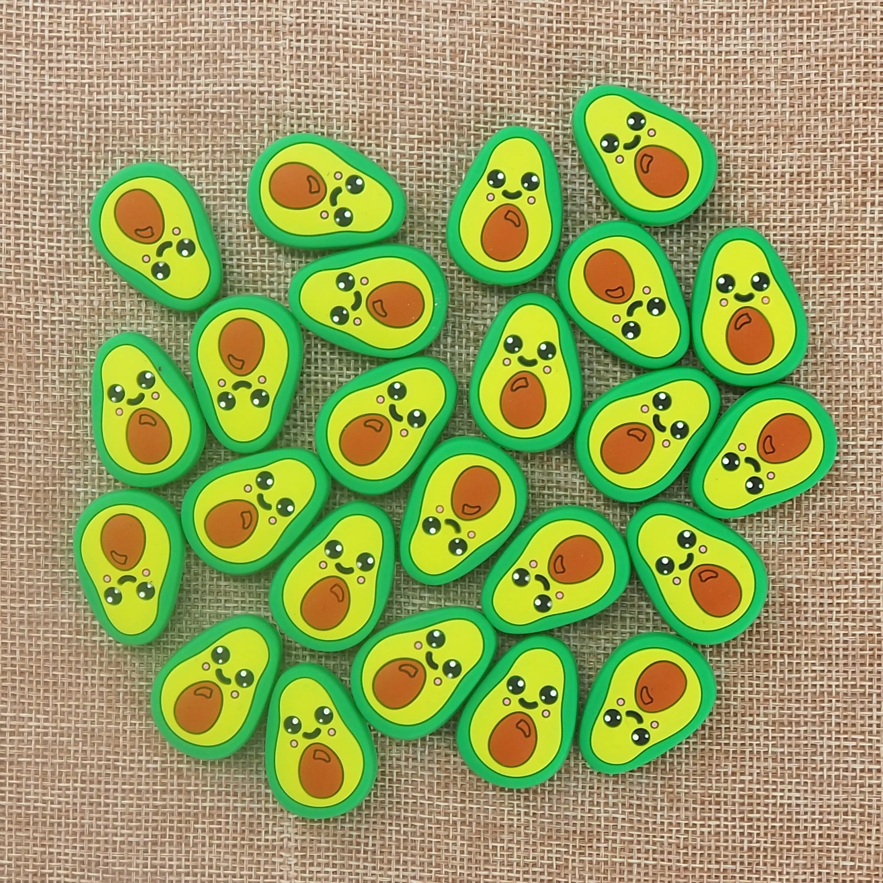 

Chenkai 50PCS Silicone Avocado Beads Baby Nursing Pacifier BPA Free DIY Soothing Pendant Bracelet Necklace Toy Accessories