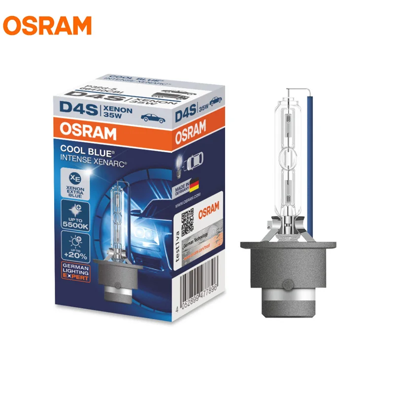 

OSRAM D4S 35W 66440CBI 5000K COOL BLUE INTENSE HID Light OEM Headlight High Contrast 20% More Light Car Xenon Bulb, 1X