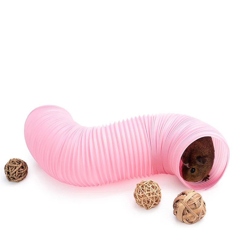 Small Pet Retractable Color Channel Pet Guinea Pig Tunnel Plastic Toy Hamster Pipe Unique Gifts