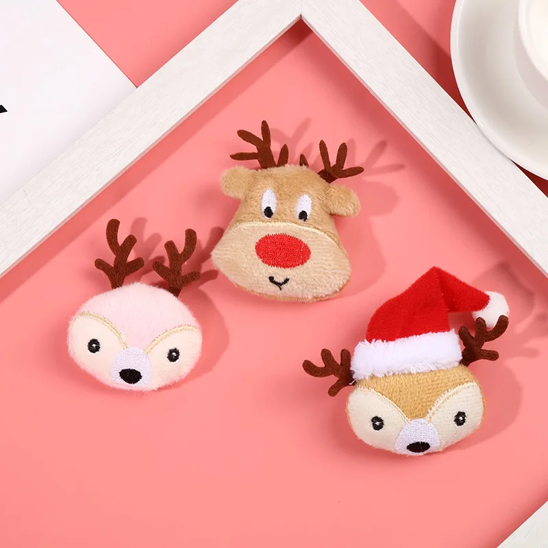 10pcs/lot DIY Handmade cute chrismas dolls Padded Patches Appliques For Clothes Sewing Supplies DIY Hair Decoration