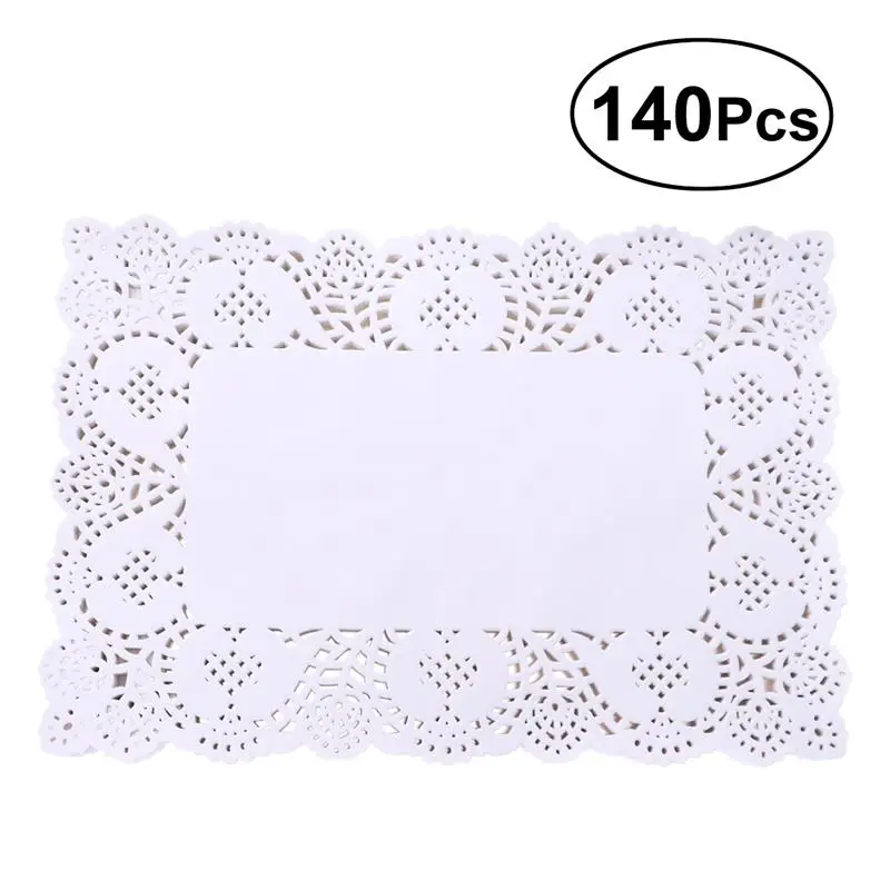 140/170pcs Disposable Oil-absorbing White Lace Paper Doilies Cake Box Liner Packaging Paper Pad