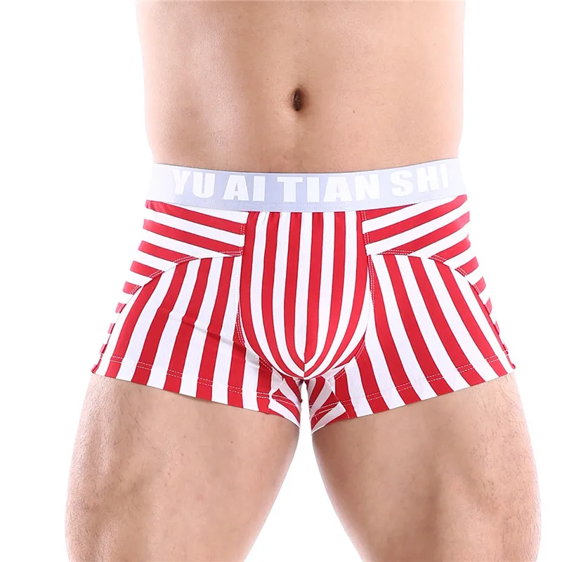 Male Panties Cotton Men\'s Underwear Boxers Breathable Mens Underpants Sexy Striped Cuecas Trunks  Low Waist Shorts Men Boxer