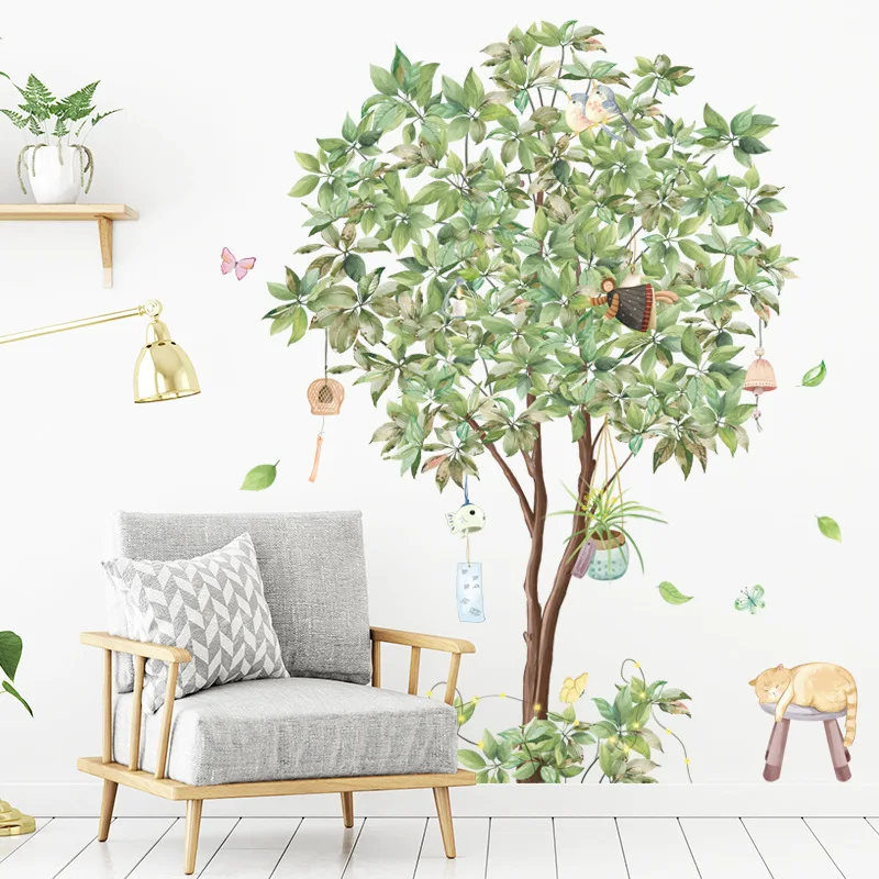Plant tree children\'s room wall sticker Kindergarten classroom corridor sticker Waterproof entrance wall sticker Wallpaper paste