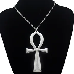 10x5cm Vintage Egyptian Life Big Ankh Cross Pendant Long Chain Necklace Fashion Jewelry Men and Women Accessories Dropshipping