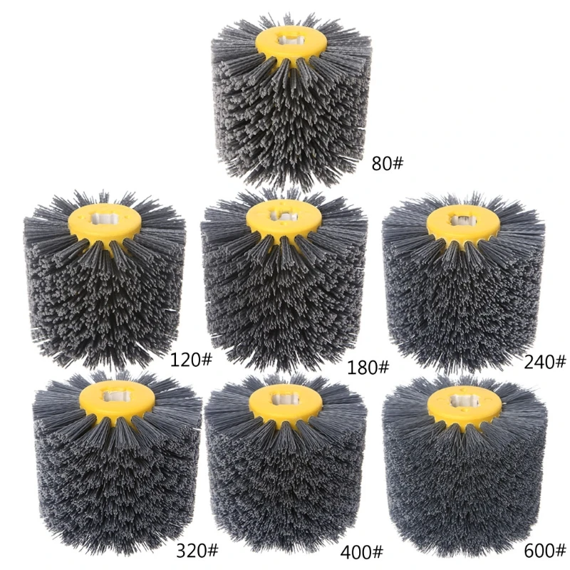 120*100mm Deburring Abrasive Wire Drawing Round Brush Head Polishing Grinding Tool Buffer Wheel For Furniture Wood Sculpture