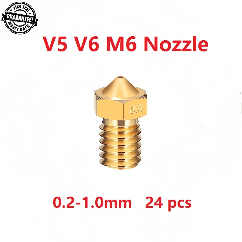 3D Printer Nozzle V5 V6 Nozzle 0.2 0.3 0.4 0.5 0.6 0.8 1.0mm for 1.75mm 3.0mm filament Full Metal 3D Printer Parts