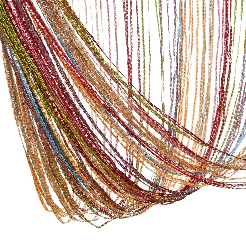 1*2M Beaded String Curtain Door Curtain Beads Thread Tassel Curtains Window Wall Panel Room Divider Doorway Home Wedding Decor