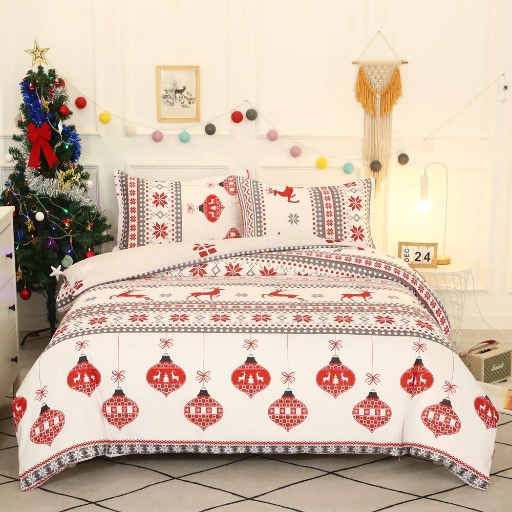 

3d Christmas bedding set single size new Year duvet cover Pillowcase bed linen full queen king bed set comforter set