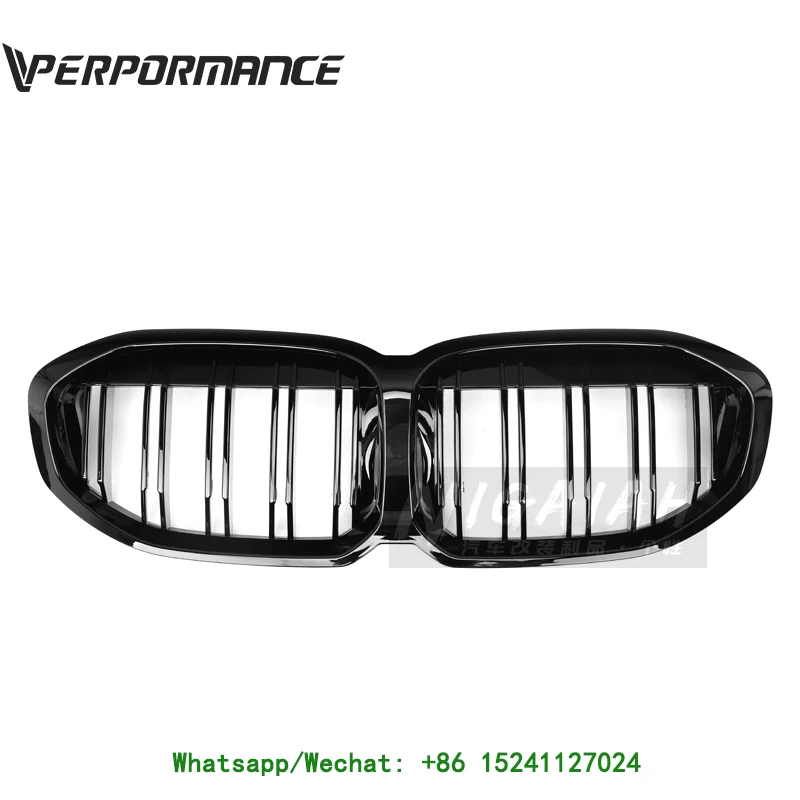 New Arrival Dual lines front grill shinny Black 1 Series F40 two lines car grilles car