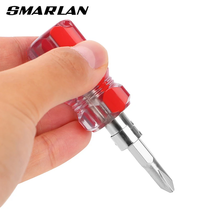 SMARLAN Dual Purpose Slotted/Phillips Screwdriver Expansion Screwdriver Cross Word Ratchet Screwdriver Manual Hardware Tools 1pc