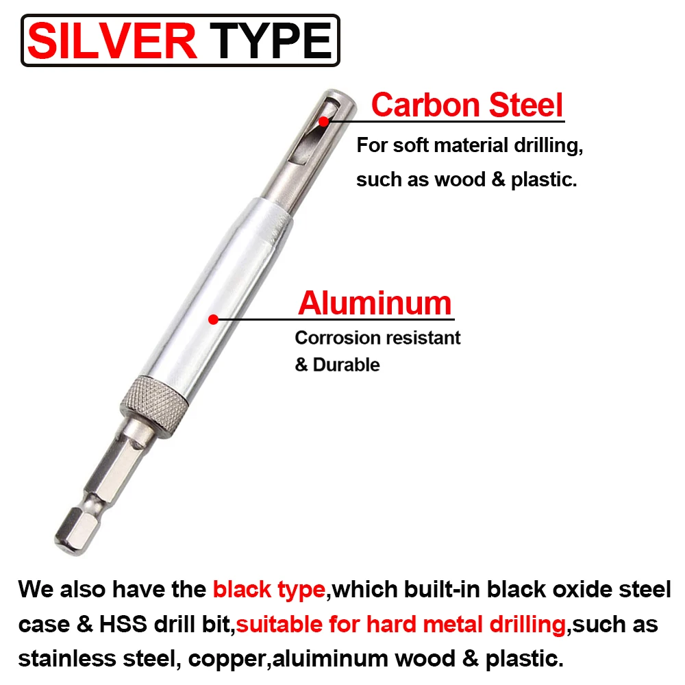Black Oxide Self Centering Lock Hinge Drill Bit Set Hardware Drawer Pilot Hole Guides For Stainless Steel Drilling Bit Set D30