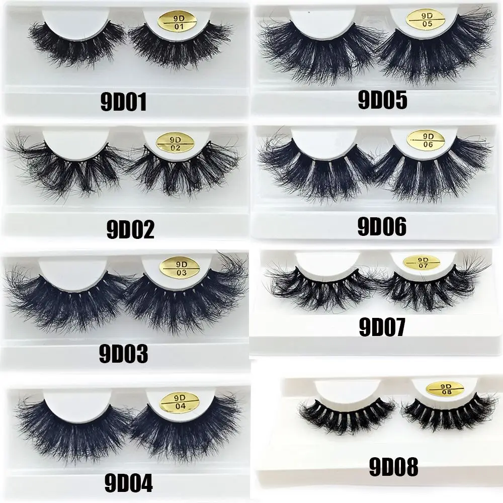 Pairs 9D Reusable Thick Long Soft Band Handmade Craft Wispy Fluffy Eye Lashes False Eyelashes 9D Faux Mink Eyelashes Extension