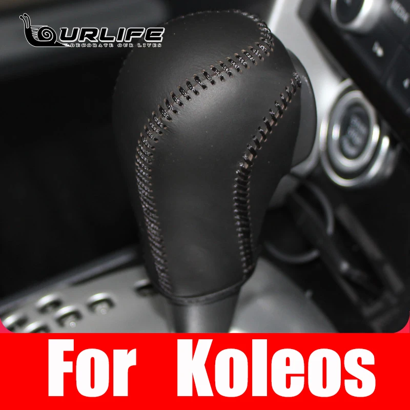 Gear Covers for Renault Koleos Samsung QM6 2009 to 2016 Gear Shift Collars Car-styling Genuine Leather Gear Shift Knob Cover