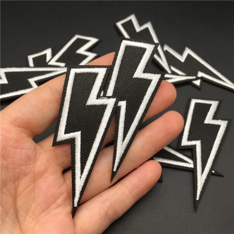 10 pcs/lot Diy Patches Appliues for Clothing Ironing Badge Embroidered Stripes on Clothes Fabric Sewing Stciker Lightning