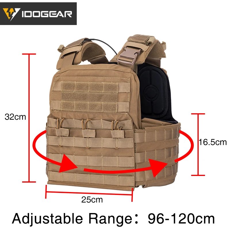 IDOGEAR Molle Cherry Plate Carrier Tactical CPC Vest Body Armor Outdoor Paintball Combat Carrier Genuine Black Brown 3313