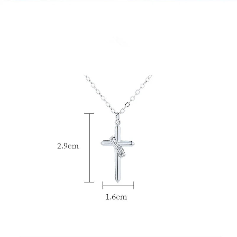 New Arrival Silver 925 Sterling Chain Necklace For Men Jewelry Classic Cross Pendant Male Choker Accessories For Boyfriend Gift