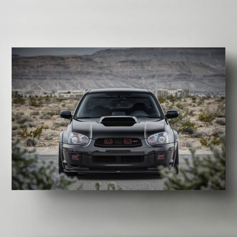 Modern Art Decorative Paintings Subaru Impreza WRX STI Front Black Car Wall Picture Canvas Posters and Prints Living Room Decor