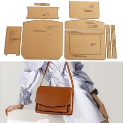 1Set DIY Kraft Paper Template New Leisure Shoulder Bag Crossbody Bag Leather Craft Pattern DIY Stencil Sewing Pattern 25cm*18cm