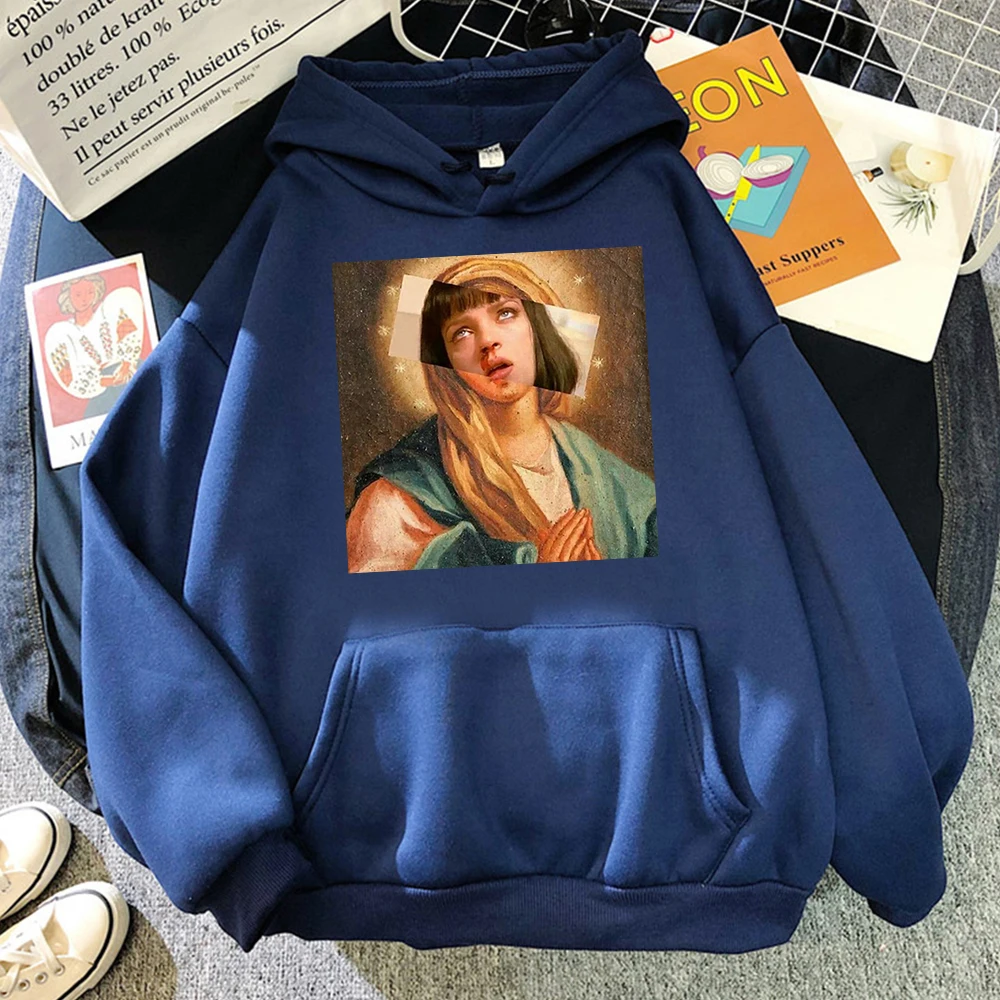 Saint Jules Pulp Fiction Mia Wallace Sweatshirts 2022 Casual Creative Pullovers For Male Harajuku Man Hoodie Oversized Tracksuit