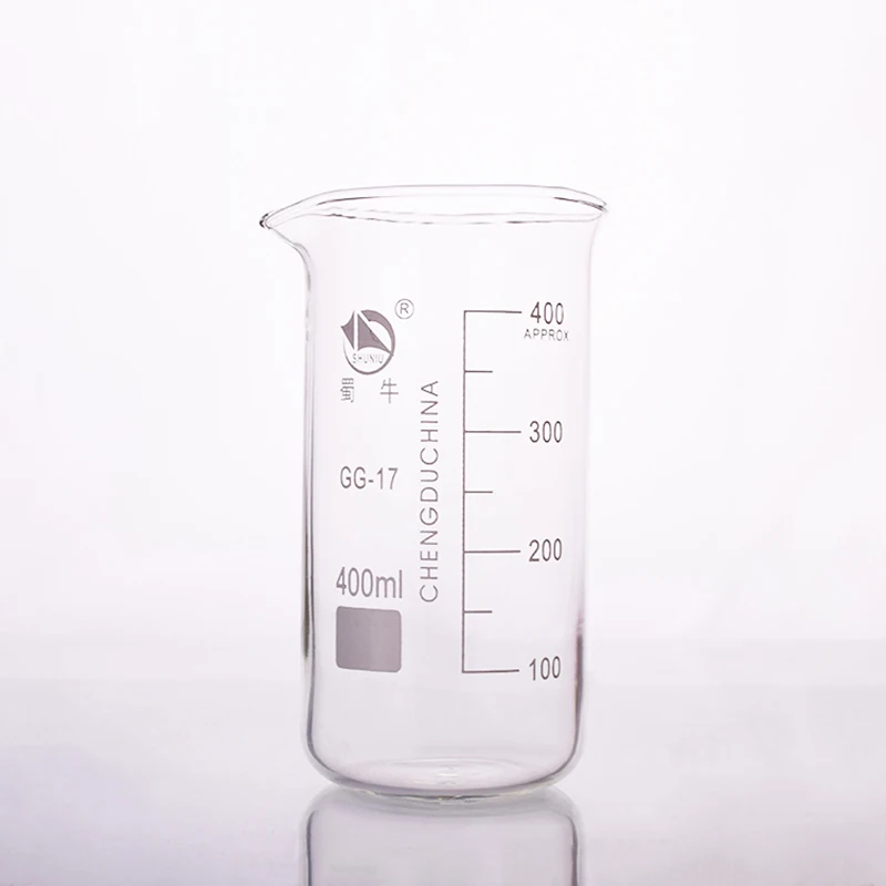 

3pcs Beaker in tall form,Capacity 400ml,Outer diameter=72mm,Height=142mm,Laboratory beaker