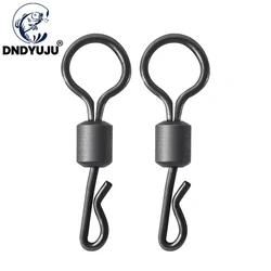 DNDYUJU 30pcs Fishing Rigs Snap Big Eye Carp Fishing Quick Change Swivels Q-Shaped Matt Black Color Fishing Connector