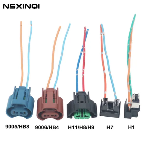 Imagen 1 del producto Adaptador LED hembra Original para coche, enchufes de arnés de cableado, Conector de cable para faros antiniebla, 1 unidad, 9005, 9006, H7, H1, H11