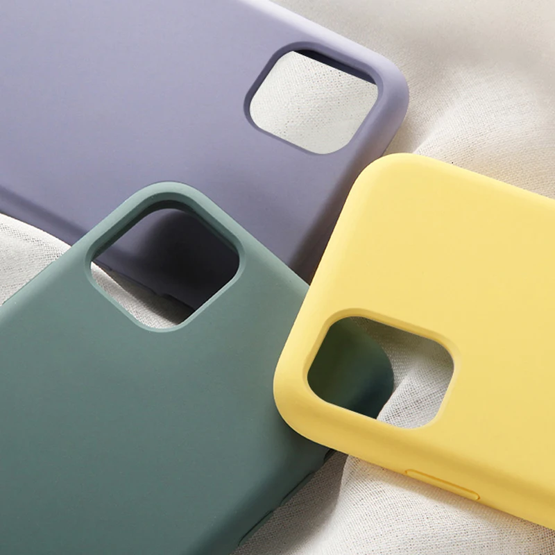 9Colors Liquid Silicone Phone Case For iPhone X XR XS 11 12 13 mini 14 15 Pro Max SE 6 6S 7 8 Plus Matte Soft Bumper Phone Cover