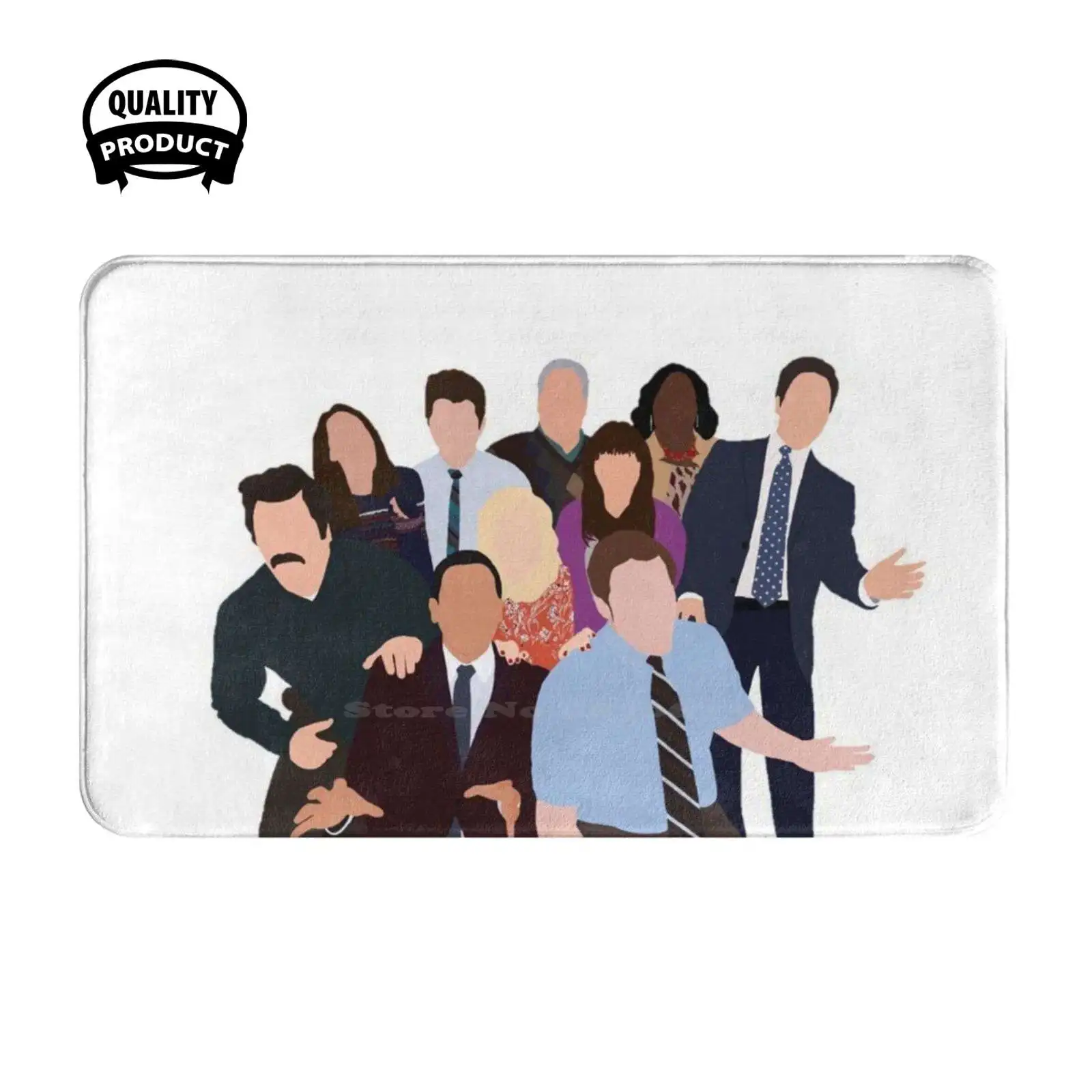 Parks And Rec Cast Soft Cushion Home Carpet Door Mat Car Rug Parks And Recreation Ron Swanson April Ludgate Leslie Knope Andy