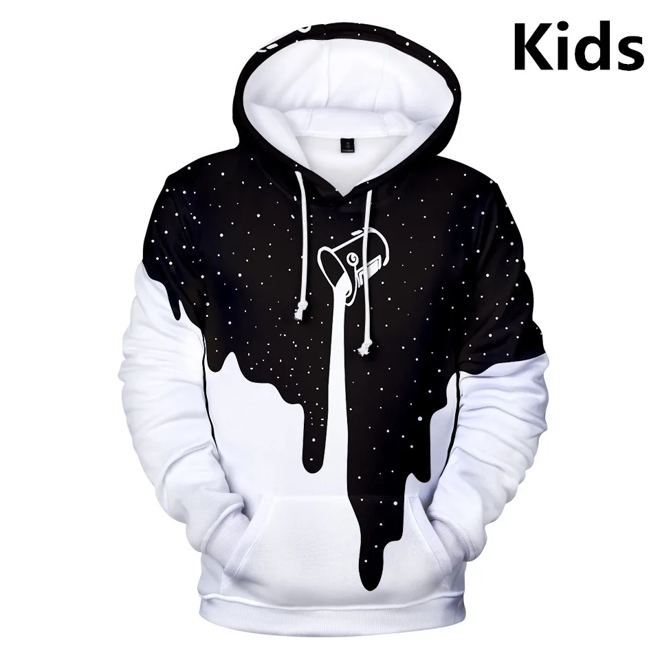 

3 To 14 Years Kids Hoodie Black Pouring Milk Starry Paint Bucket Hoodies Sweatshirt Boys Girls Harajuku Jacket Children Coats