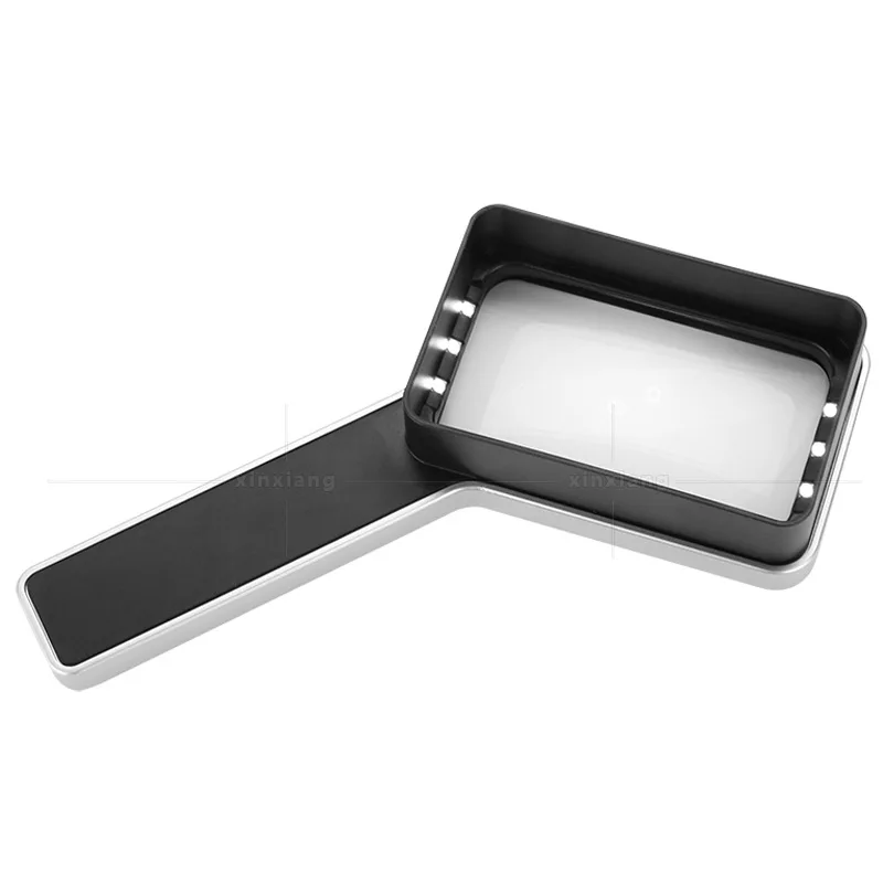 Lupa portátil com interruptor de modo de toque 6led lâmpada com cabo de carregamento usb 3 níveis de lupa brilho luz