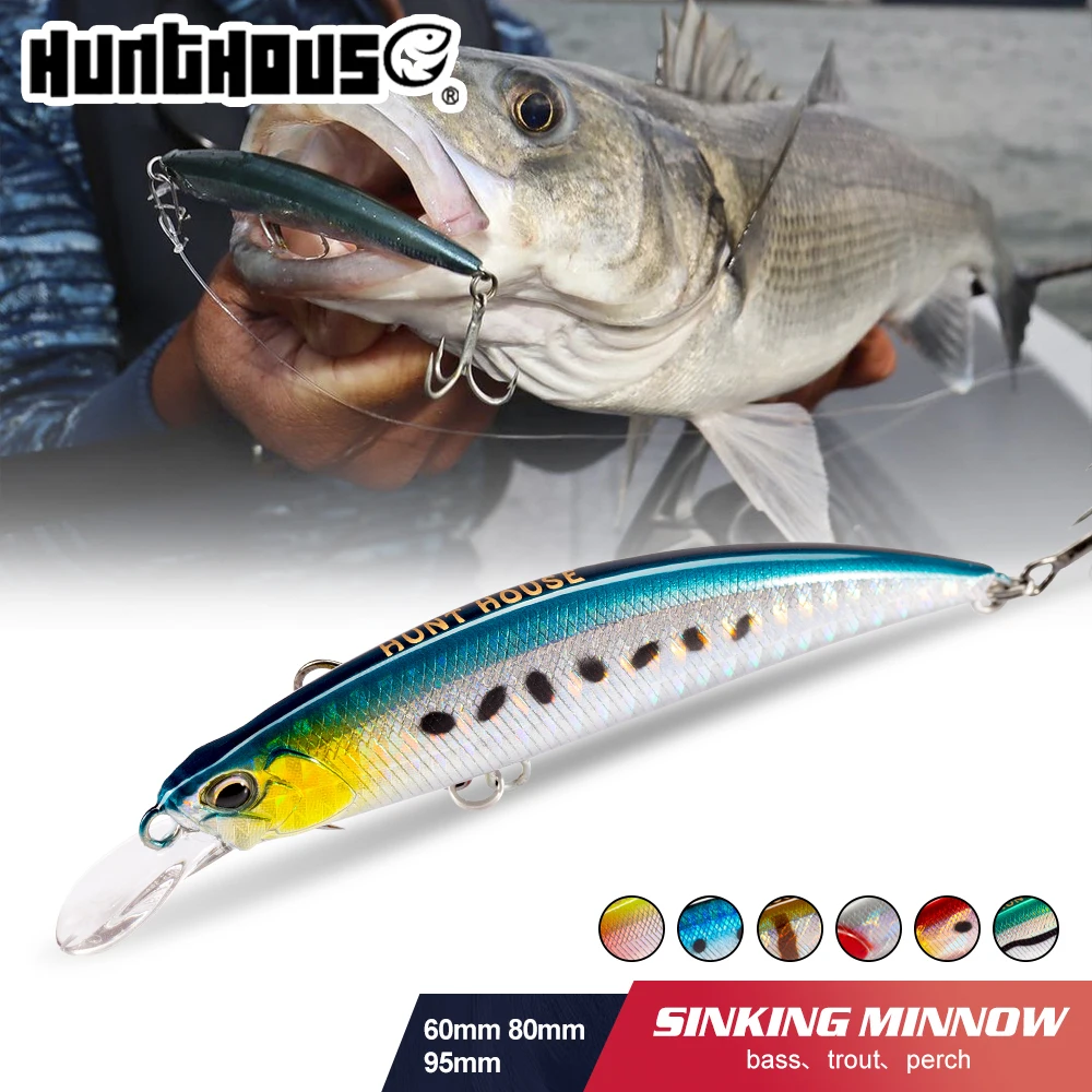 Hunthouse Ryuki Minnow – Wobbler hundimiento lento para lubina - imagen 3