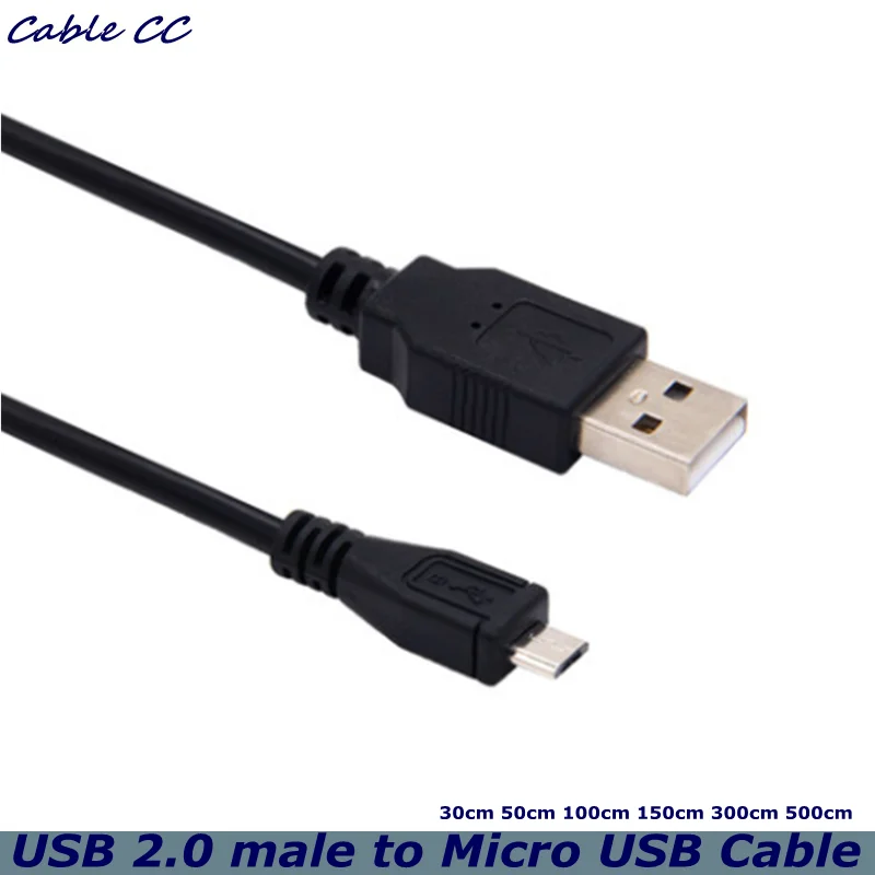 30cm 50cm 100cm 150cm USB 2.0 Micro USB Male to USB Male Data Cable Suitable for Tablet PC Android Mobile Game Console Cable