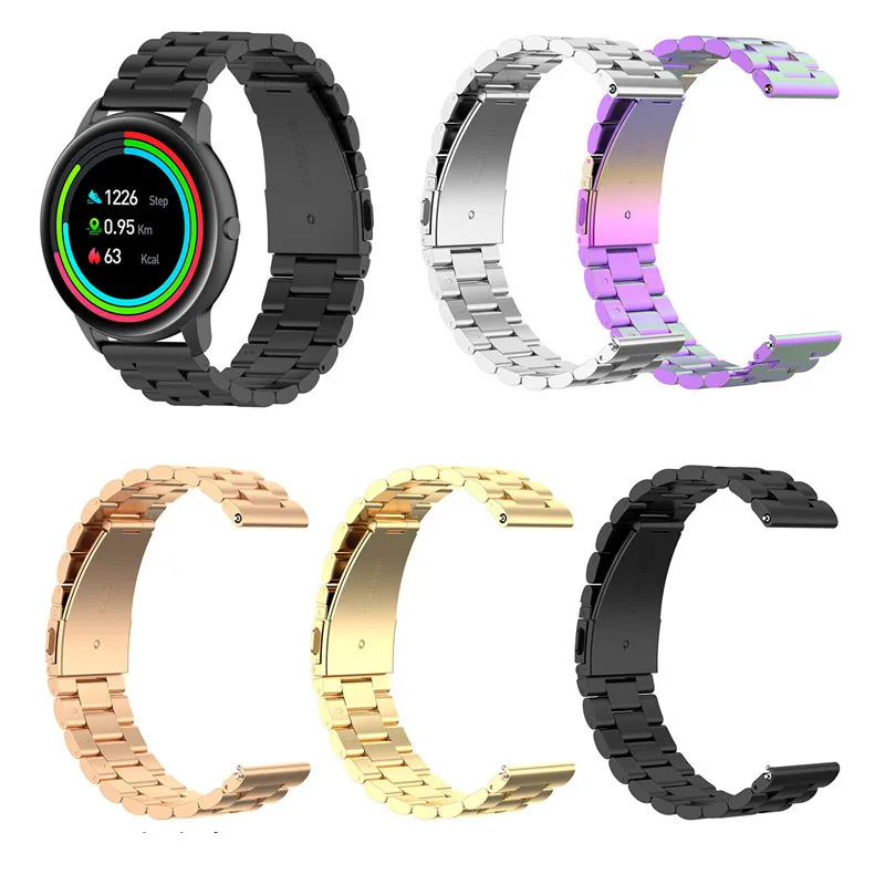 Stainless Steel Metal  band for Amazfit Bip/GTR/Ticwatch 2/S/E/Pebble Time/Gear sport/POLAR ignite/Samsung Gear S2