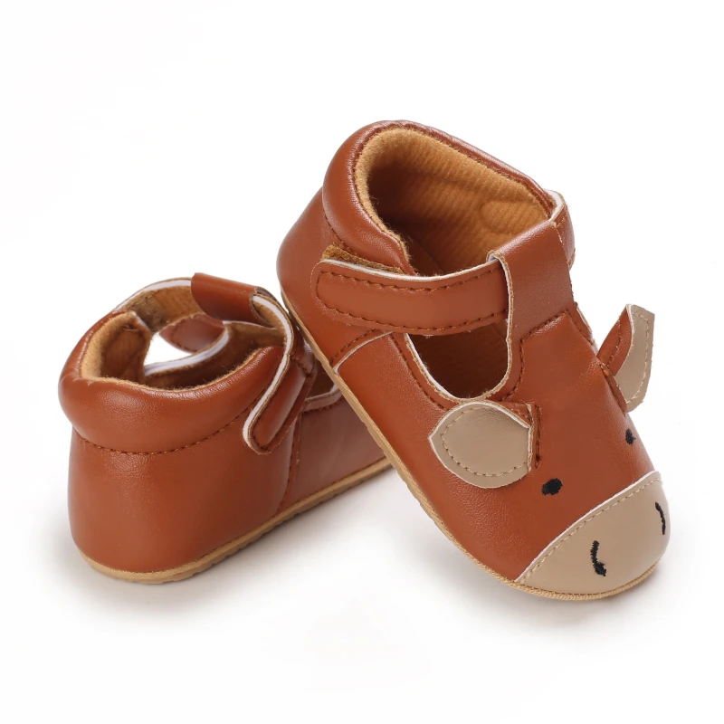 BABY Newborn Boys And Girls Shoes PU Soft Rubber Sole Non-Slip Toddler Shoes Crawling Shoes Retro Classic Moccasin Shoes